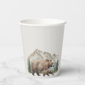 Watercolour Woodland  Oh Boy Bear Baby Shower 紙コップ (裏面)