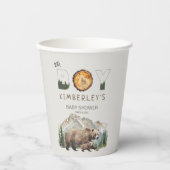 Watercolour Woodland  Oh Boy Bear Baby Shower 紙コップ (正面)