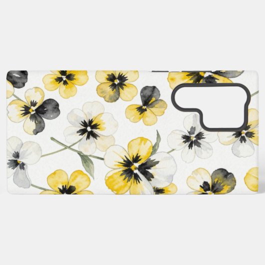 Watercolour Yellow Floral  Samsung Galaxyケース (裏面横)