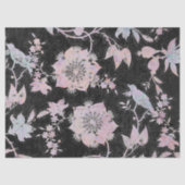 Watercolours pink blue black elegant pattern  薄葉紙 (正面)