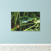 Waterdrop on Leaf Botanical Wall Art,自然写真 キャンバスプリント (インサイチュ (ウッドフロア))
