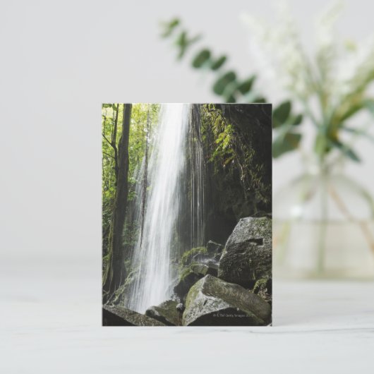 Waterfal、雨林で、ドミニカのエメラルドのプール ポストカード (スタンド正面)