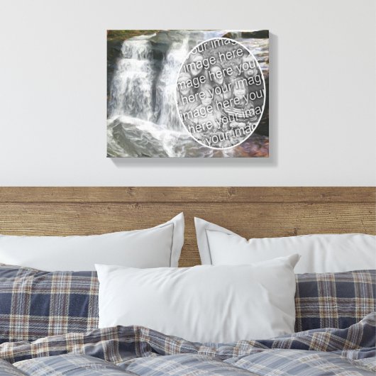 Waterfallかわいらし絵画の独自の写真の作成 キャンバスプリント (インサイチュ (寝室))