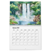 Waterfall Calendar  カレンダー (2月 2027)