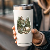 Waterfall Campsite Vinyl Sticker | Die-Cut-Sticker シール