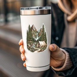 Waterfall Campsite Vinyl Sticker | Die-Cut-Sticker シール