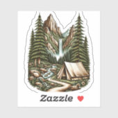 Waterfall Campsite Vinyl Sticker | Die-Cut-Sticker シール (シート)