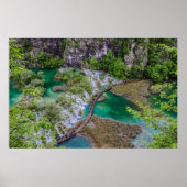 Waterfall cascade of Plitvice lakes park ポスター (正面)