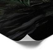 Waterfall Fern Forest Print, Dark Academia Gothic ポスター (角)
