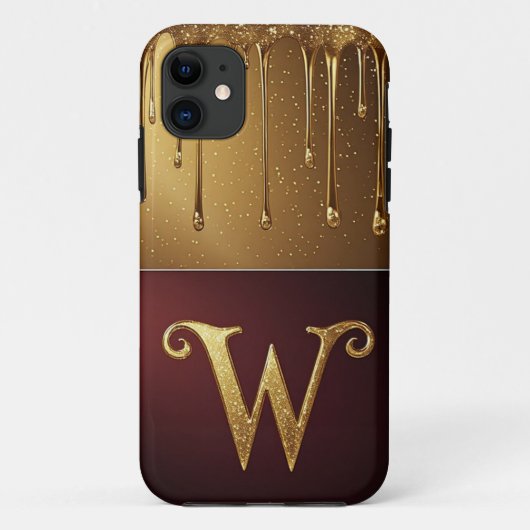 ✨ Waterfall Glitter W Monogram Dripping Luxe Case-Mate iPhoneケース (裏面)