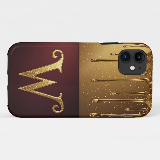 ✨ Waterfall Glitter W Monogram Dripping Luxe Case-Mate iPhoneケース (裏面(横))