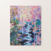 Waterfall Impressionism Painting ジグソーパズル (縦)