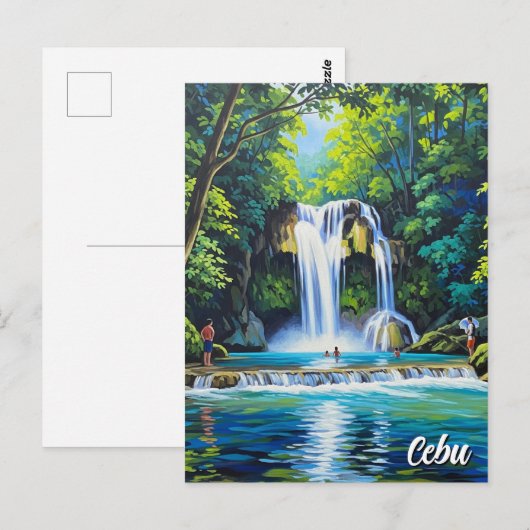 Waterfall in Cebu Philippines Vintage  ポストカード (正面/裏面)