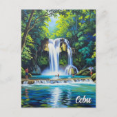 Waterfall in Cebu Philippines Vintage  ポストカード (正面)