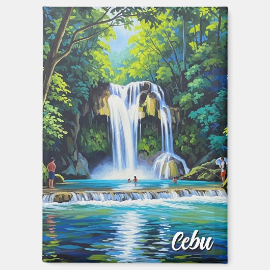 Waterfall in Cebu Philippines Vintage  マグネット (正面)