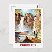 Waterfall in Teesdale, England，ヴィンテージ旅行 ポストカード (正面/裏面)