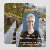 Waterfall Landscape  Celebration  Life Service 招待状 (正面/裏面)