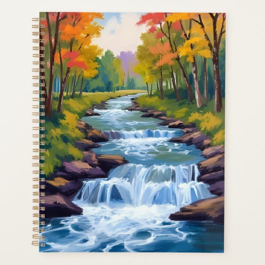 Waterfall Nature Landscape Painting プランナー手帳 (正面)