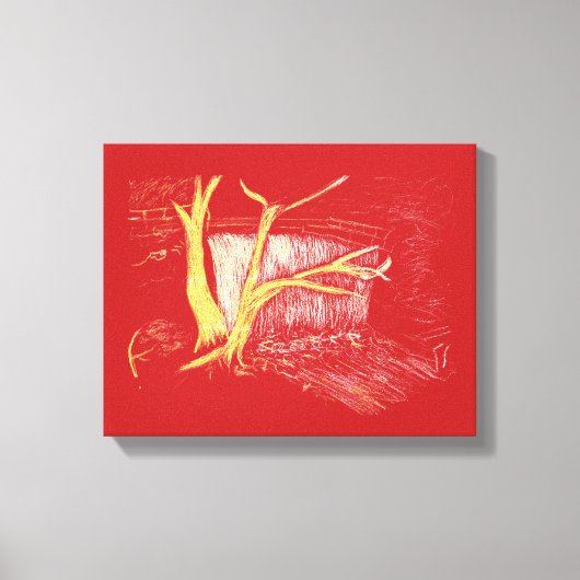 Waterfall on Vermilion Canvas Print キャンバスプリント (正面)