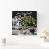 Waterfall Outdoor Adventures スクエア壁時計 (ホーム)