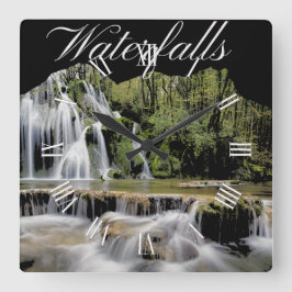 Waterfall Outdoor Adventures スクエア壁時計