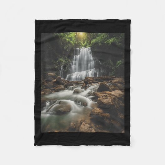 Waterfall Style Life_ Pastel Falls And Nature Call フリースブランケット (正面)