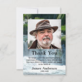 Waterfall Sympathy Funeral Photo Thank You Card サンキューカード (正面)