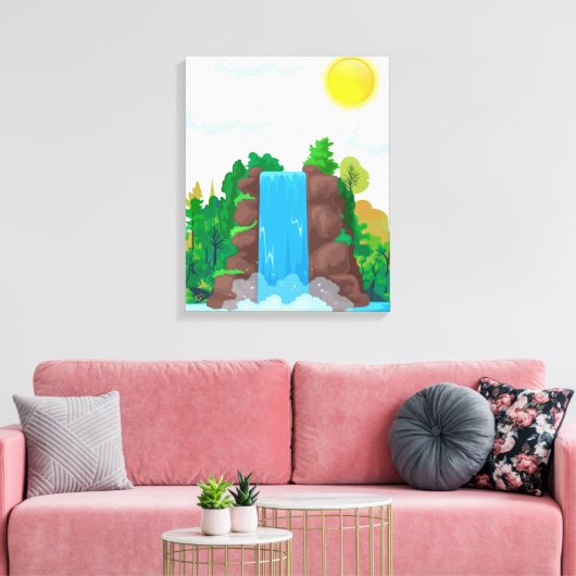 Waterfall Wall Art キャンバスプリント (インサイチュ (リビング))