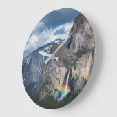 Waterfalls | Bridal Veil Falls Yosemite California ラージ壁時計 (傾斜)