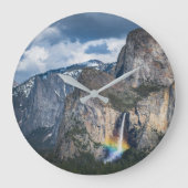 Waterfalls | Bridal Veil Falls Yosemite California ラージ壁時計 (正面)