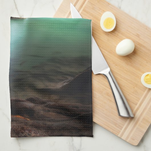 Waterfalls | Erawan Waterfall, Thailand キッチンタオル (四つ折り)