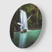 Waterfalls | Erawan Waterfall, Thailand ラージ壁時計 (傾斜)