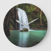 Waterfalls | Erawan Waterfall, Thailand ラージ壁時計 (正面)