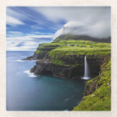 Waterfalls | Faroe Islands, Denmark ガラスコースター (正面)