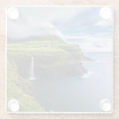 Waterfalls | Faroe Islands, Denmark ガラスコースター (裏面)