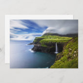 Waterfalls | Faroe Islands, Denmark サンキューカード (正面/裏面)