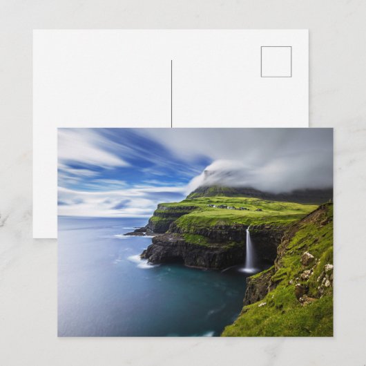 Waterfalls | Faroe Islands, Denmark ポストカード (正面/裏面)