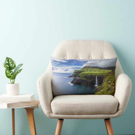 Waterfalls | Faroe Islands, Denmark ランバークッション (椅子)