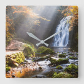 Waterfalls | Gleno, Northern Ireland スクエア壁時計 (正面)