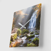 Waterfalls | Gleno, Northern Ireland スクエア壁時計 (傾斜)