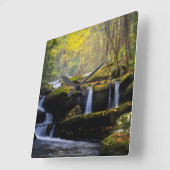 Waterfalls | Great Smoky Mountain National Park スクエア壁時計 (傾斜)