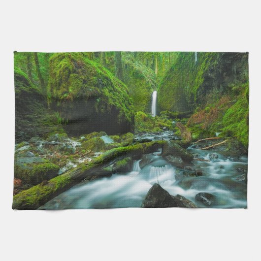 Waterfalls | Grotto Falls, Oregon キッチンタオル (横)