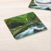 Waterfalls | Grotto Falls, Oregon スクエアペーパーコースター (アングル)
