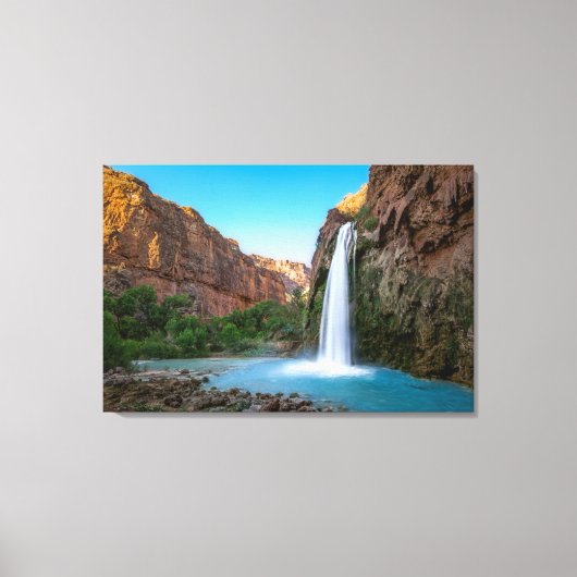 Waterfalls | Havasu Falls at Sunset キャンバスプリント (正面)