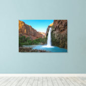 Waterfalls | Havasu Falls at Sunset キャンバスプリント (インサイチュ (ウッドフロア))