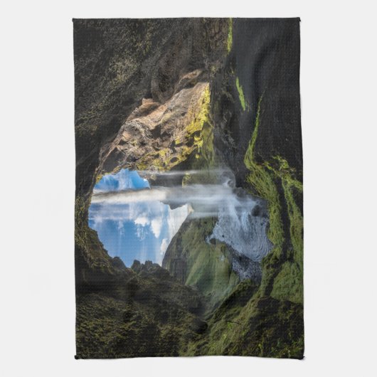 Waterfalls | Icelandic Waterfall キッチンタオル (縦)