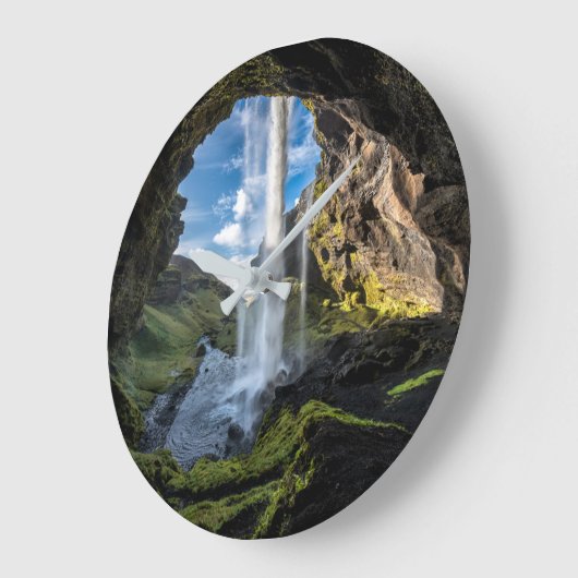 Waterfalls | Icelandic Waterfall ラージ壁時計 (傾斜)