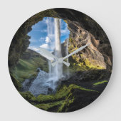 Waterfalls | Icelandic Waterfall ラージ壁時計 (正面)