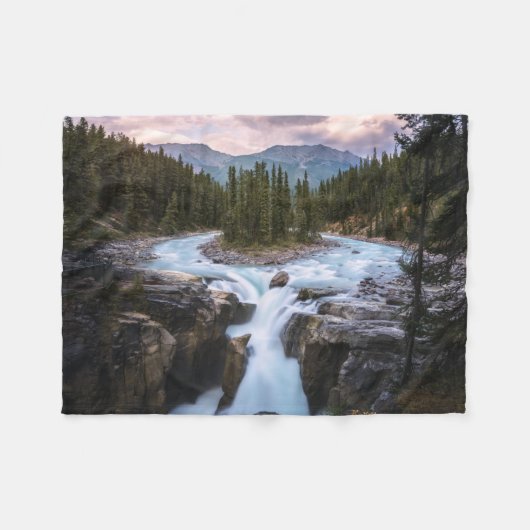 Waterfalls | Jasper National Park, Canada フリースブランケット (正面(横))