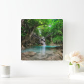 Waterfalls | Kanchanaburi, Thailand スクエア壁時計 (ホーム)